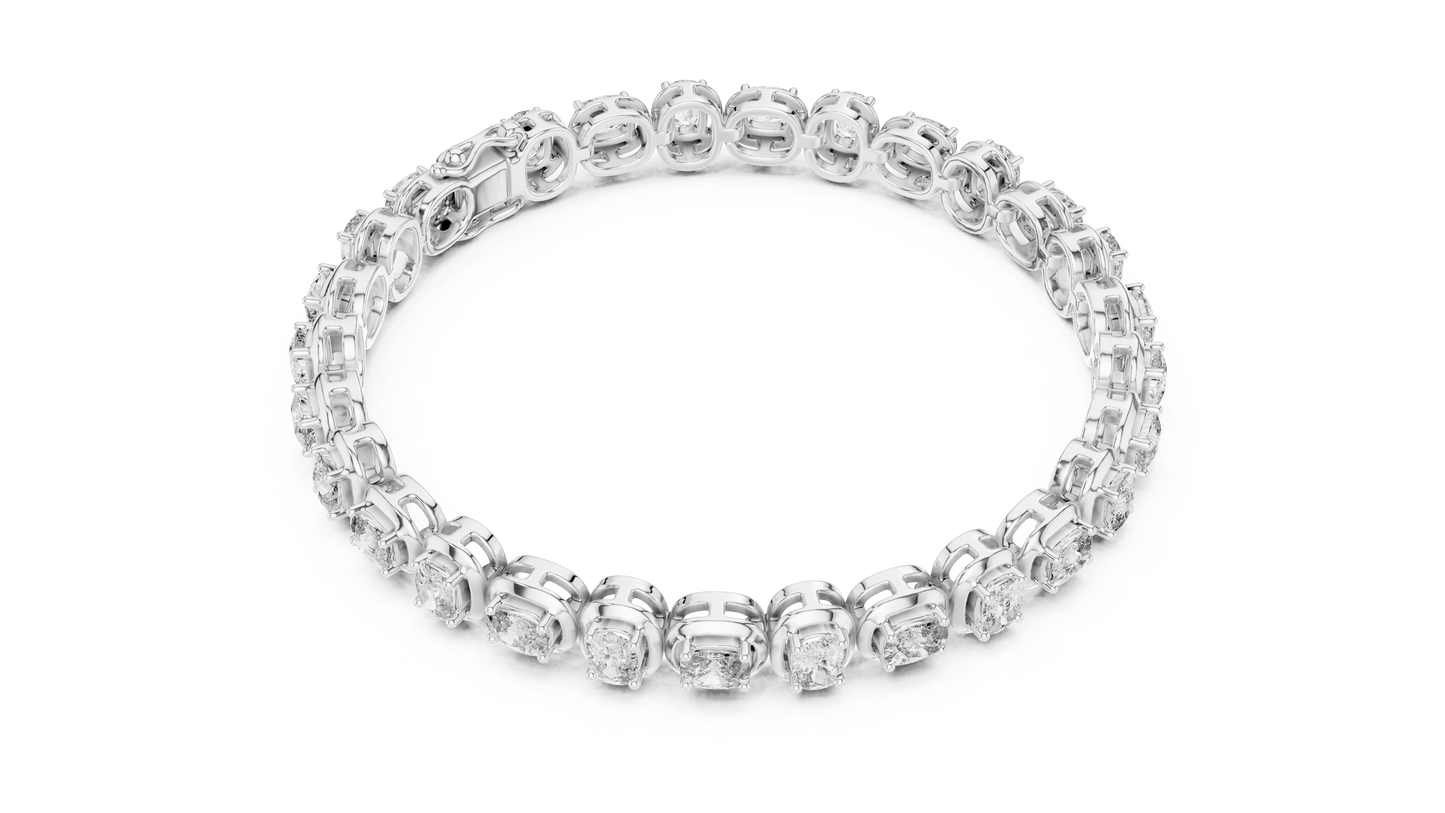 Gold Oval Diamond Tennis Bracelet – Bezel Set Luxury