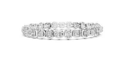 Gold Oval Diamond Tennis Bracelet – Bezel Set Luxury