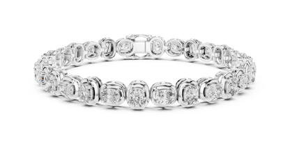 Gold Oval Diamond Tennis Bracelet – Bezel Set Luxury