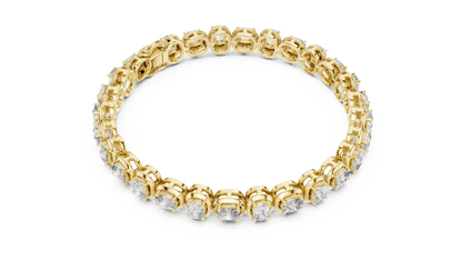 Gold Oval Diamond Tennis Bracelet – Bezel Set Luxury