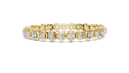Gold Oval Diamond Tennis Bracelet – Bezel Set Luxury