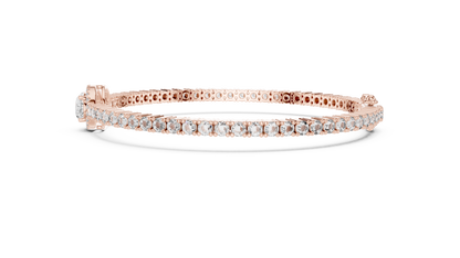 Oval Halo Diamond Tennis Bracelet in 14K Yellow Gold
