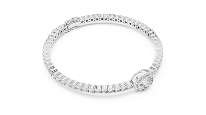 Oval Halo Diamond Tennis Bracelet in 14K Yellow Gold