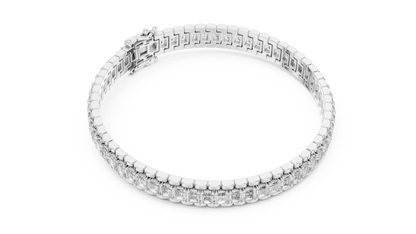 Men's Emerald Cut Diamond Tennis Bracelet in 14K Yellow Gold