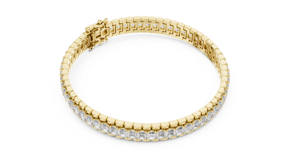 Men's Emerald Cut Diamond Tennis Bracelet in 14K Yellow Gold