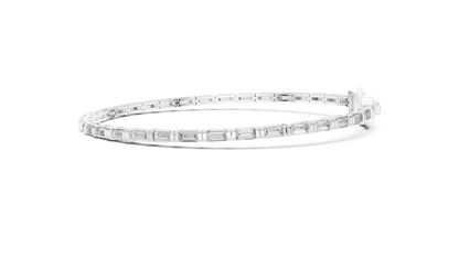 Men's Baguette Diamond Tennis Bracelet in 14K Rose Gold