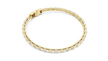 Men's Baguette Diamond Tennis Bracelet in 14K Rose Gold