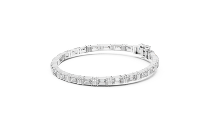 14K Yellow Gold Men's Emerald Cut Diamond Tennis Bracelet