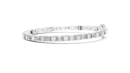14K Yellow Gold Men's Emerald Cut Diamond Tennis Bracelet