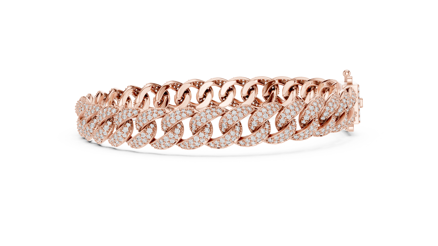 Men's Diamond Cuban Link Bracelet in 14K Yellow Gold