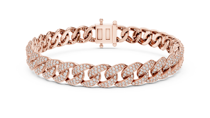 Men's Diamond Cuban Link Bracelet in 14K Yellow Gold