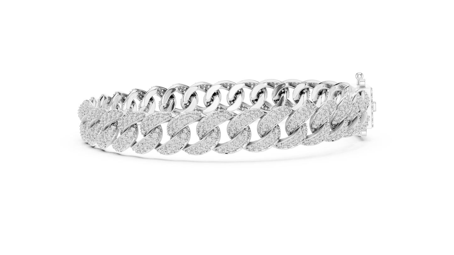 Men's Diamond Cuban Link Bracelet in 14K Yellow Gold