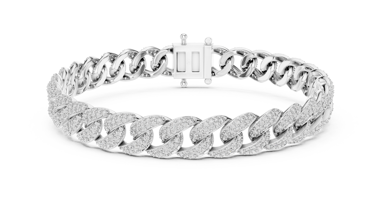 Men's Diamond Cuban Link Bracelet in 14K Yellow Gold