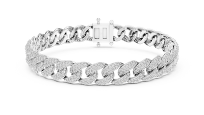 Men's Diamond Cuban Link Bracelet in 14K Yellow Gold