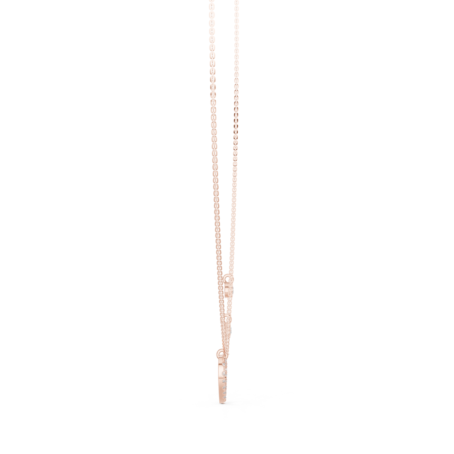 Delicate Lab Grown Diamond Open Heart Necklace in White Gold | Dainty Heart Pendant Necklace