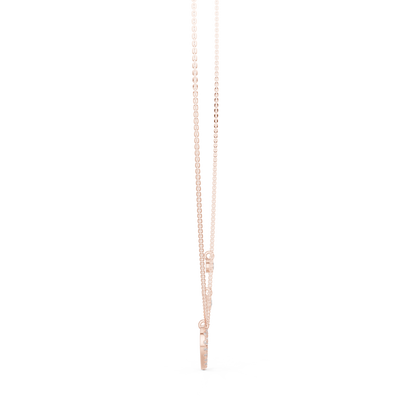 Delicate Lab Grown Diamond Open Heart Necklace in White Gold | Dainty Heart Pendant Necklace