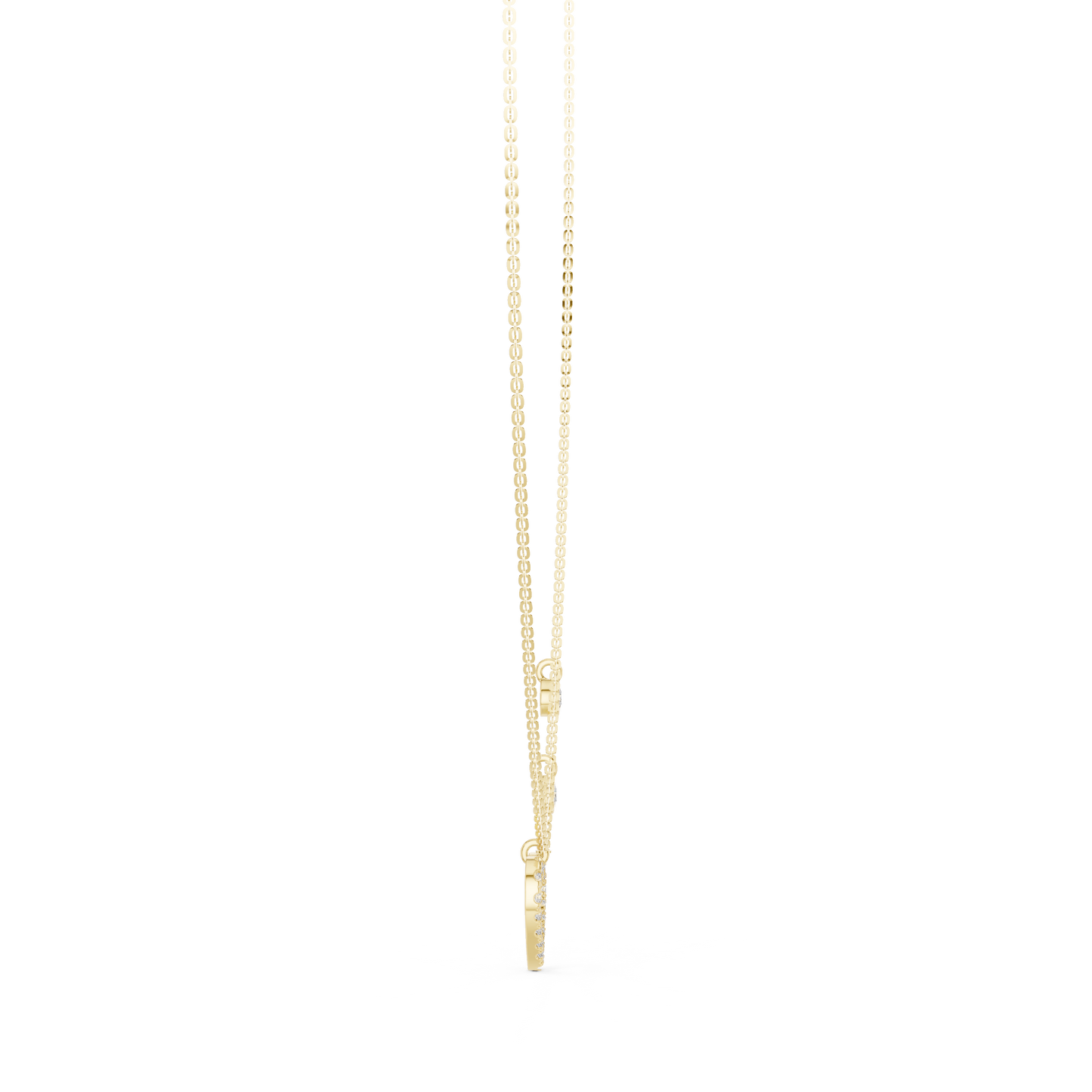 Delicate Lab Grown Diamond Open Heart Necklace in White Gold | Dainty Heart Pendant Necklace