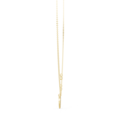 Delicate Lab Grown Diamond Open Heart Necklace in White Gold | Dainty Heart Pendant Necklace