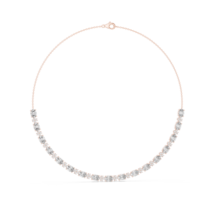 Luxury Oval Solitaire Lab Grown Diamond Necklace in Yellow Gold