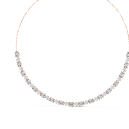 Luxury Oval Solitaire Lab Grown Diamond Necklace in Yellow Gold