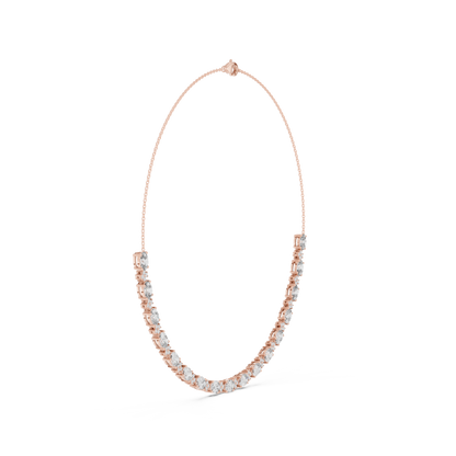 Luxury Oval Solitaire Lab Grown Diamond Necklace in Yellow Gold