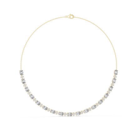 Luxury Oval Solitaire Lab Grown Diamond Necklace in Yellow Gold