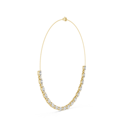 Luxury Oval Solitaire Lab Grown Diamond Necklace in Yellow Gold