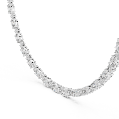 Oval Diamond Tennis Necklace in Gold | Lab-Grown Diamond Necklace for Women