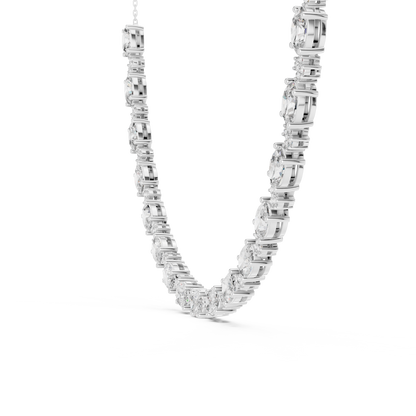 Oval Diamond Tennis Necklace in Gold | Lab-Grown Diamond Necklace for Women