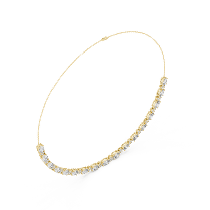 Oval Diamond Tennis Necklace in Gold | Lab-Grown Diamond Necklace for Women