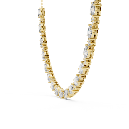 Oval Diamond Tennis Necklace in Gold | Lab-Grown Diamond Necklace for Women