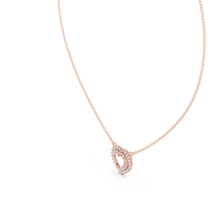 Delicate Open Heart Diamond Necklace in Yellow Gold | Minimalist Heart Necklace for Women