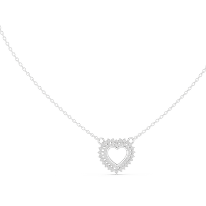 Delicate Open Heart Diamond Necklace in Yellow Gold | Minimalist Heart Necklace for Women