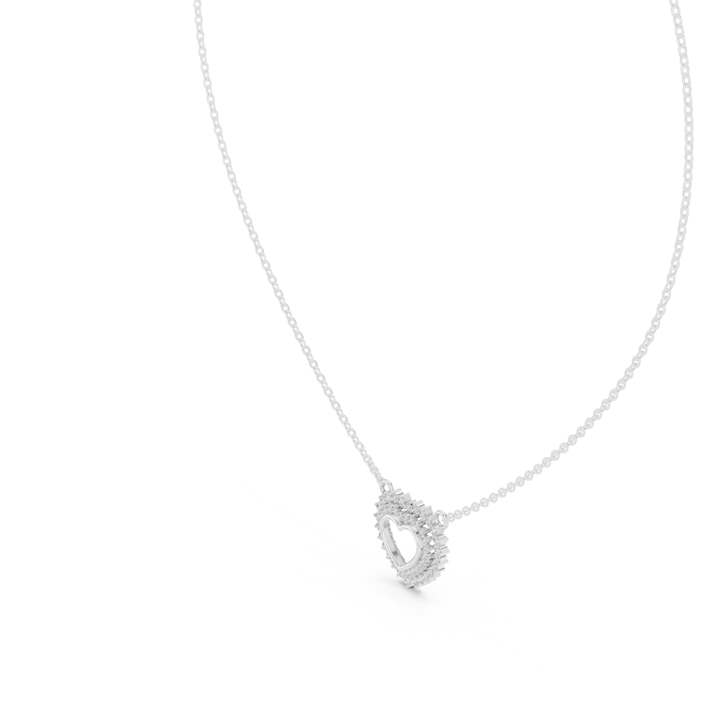 Delicate Open Heart Diamond Necklace in Yellow Gold | Minimalist Heart Necklace for Women