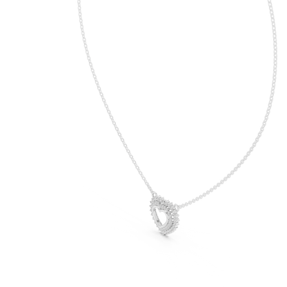 Delicate Open Heart Diamond Necklace in Yellow Gold | Minimalist Heart Necklace for Women