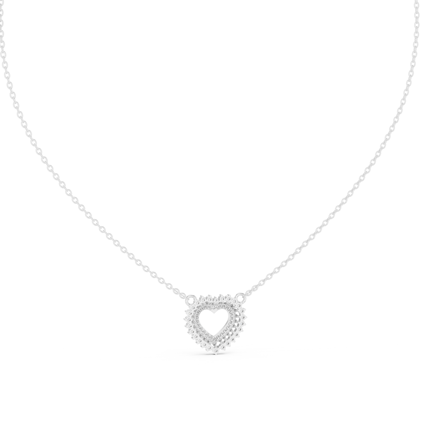 Delicate Open Heart Diamond Necklace in Yellow Gold | Minimalist Heart Necklace for Women