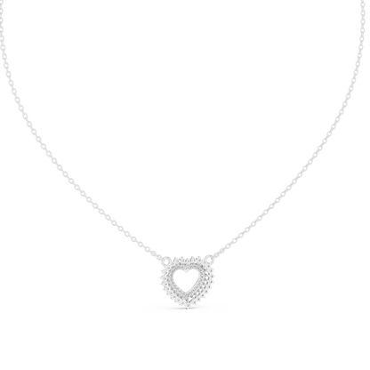 Delicate Open Heart Diamond Necklace in Yellow Gold | Minimalist Heart Necklace for Women