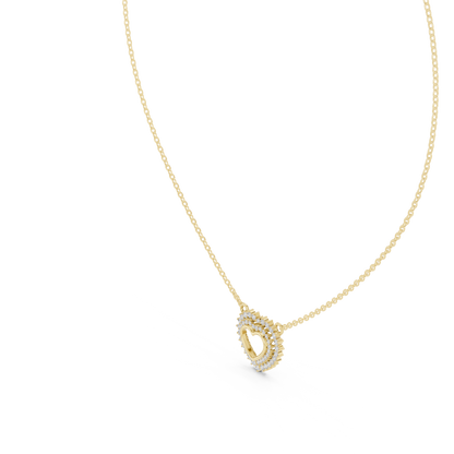 Delicate Open Heart Diamond Necklace in Yellow Gold | Minimalist Heart Necklace for Women