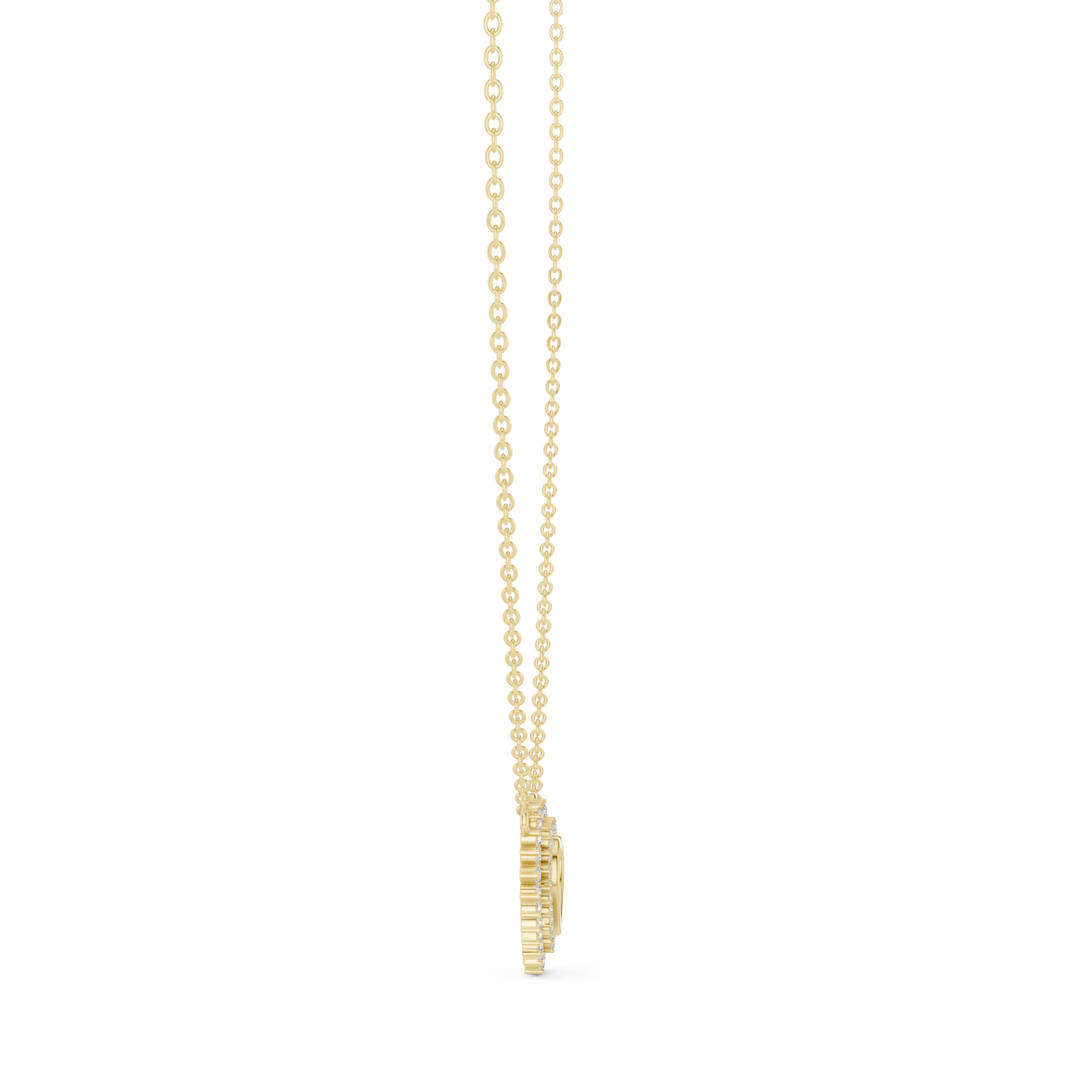 Delicate Open Heart Diamond Necklace in Yellow Gold | Minimalist Heart Necklace for Women