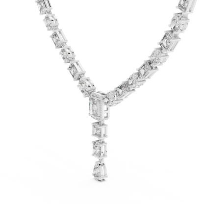 Mixed Shape Diamond Y Necklace in Gold | Lab-Grown Diamond Drop Necklace