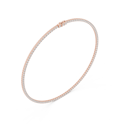 Classic 30 Pointer Round Lab Grown Diamond Tennis Necklace in Rose Gold