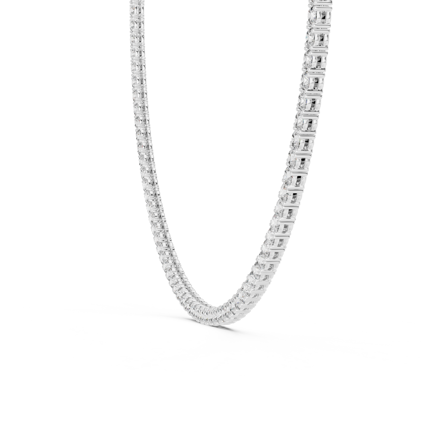 Classic 30 Pointer Round Lab Grown Diamond Tennis Necklace in Rose Gold