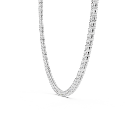 Classic 30 Pointer Round Lab Grown Diamond Tennis Necklace in Rose Gold