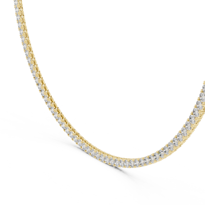 Classic 30 Pointer Round Lab Grown Diamond Tennis Necklace in Rose Gold