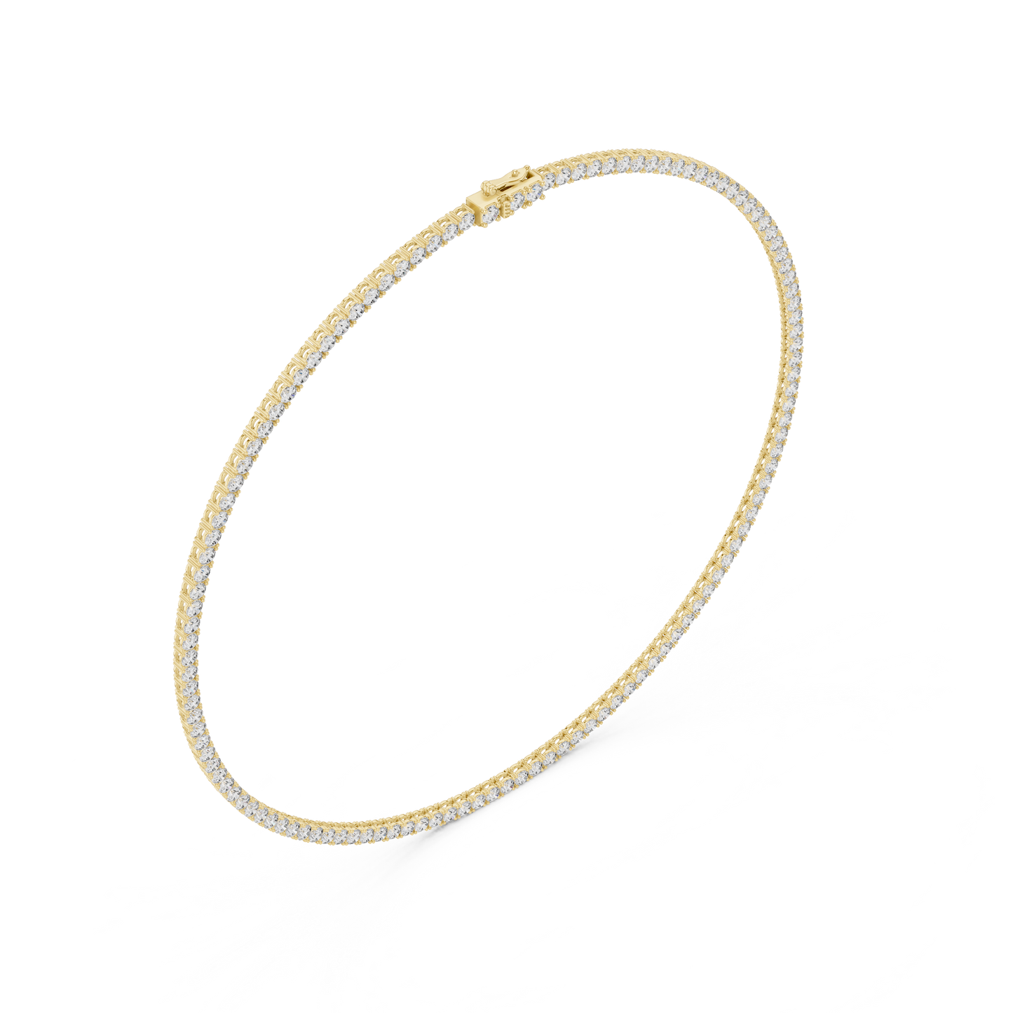 Classic 30 Pointer Round Lab Grown Diamond Tennis Necklace in Rose Gold