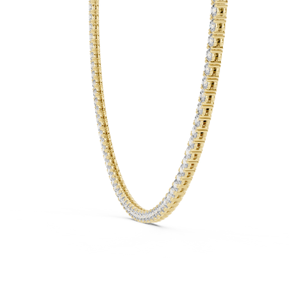 Classic 30 Pointer Round Lab Grown Diamond Tennis Necklace in Rose Gold