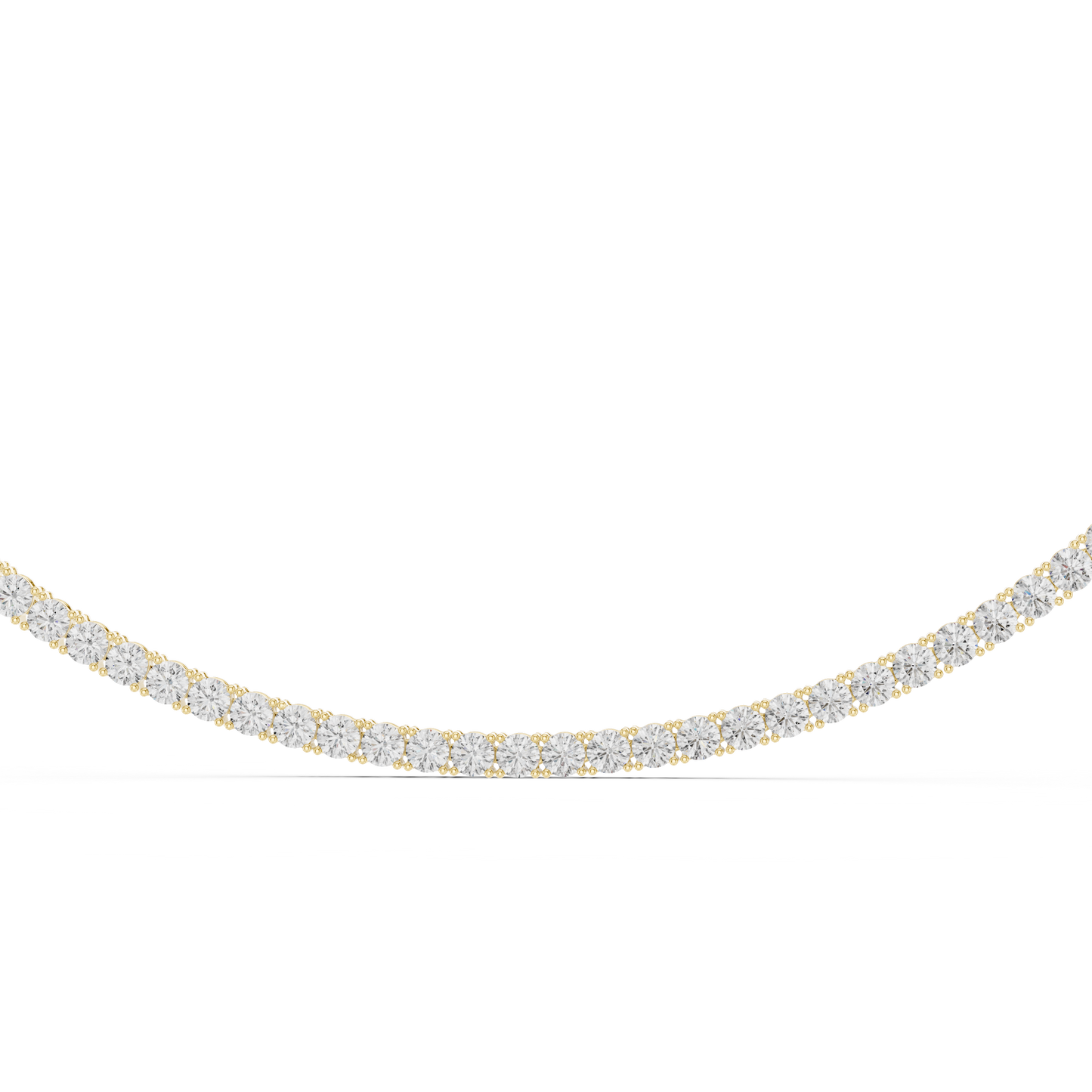 Classic 30 Pointer Round Lab Grown Diamond Tennis Necklace in Rose Gold
