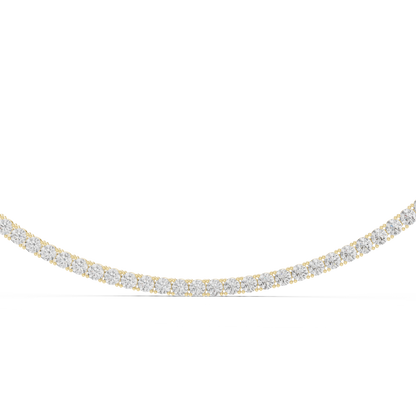 Classic 30 Pointer Round Lab Grown Diamond Tennis Necklace in Rose Gold