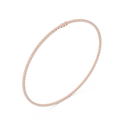 14 Pointer Round Lab Grown Diamond Tennis Necklace in Yellow Gold