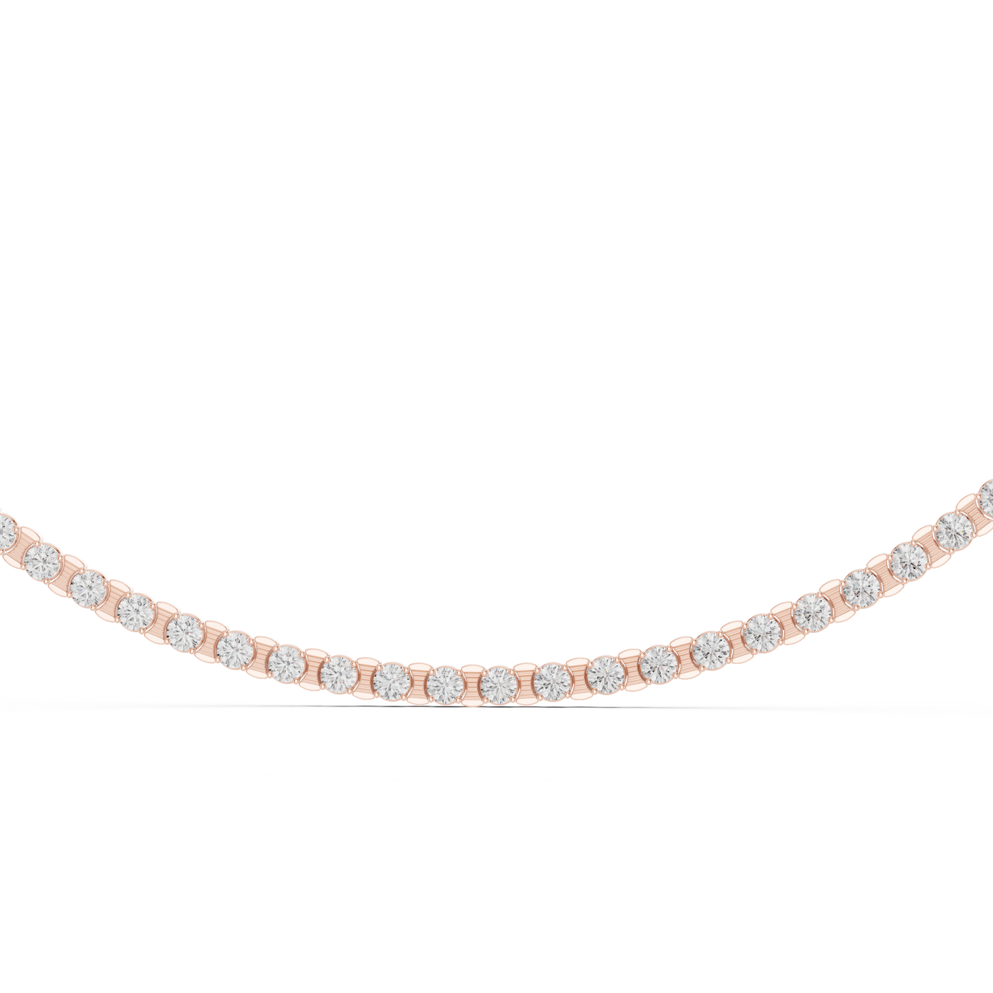 14 Pointer Round Lab Grown Diamond Tennis Necklace in Yellow Gold